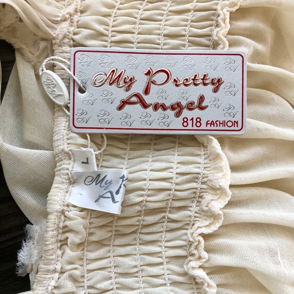 PRICE⬇️My Pretty Angel Off White/Cream Crochet Dress. NWT. Large. - Picture 8 of 9